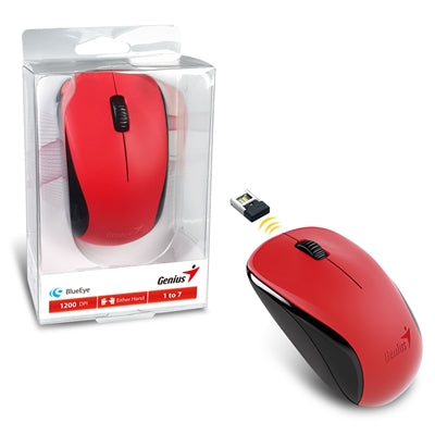 Genius NX-7000 Wireless Mouse Red 1200 DPI BlueEye Ambidextrous Genius NX-7000 Wireless Mouse Red 1200 DPI BlueEye Ambidextrous